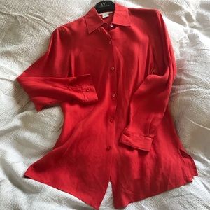 Beautiful Red Linen Doncaster Blouse